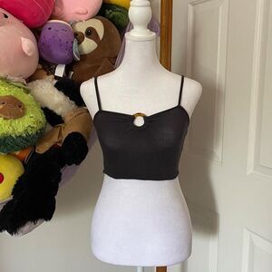 AMERICAN EAGLE BLACK TORTOISE RING CAMI CROP TOP